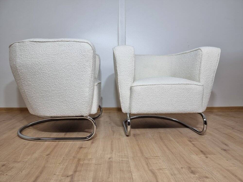 Fauteuils Chromés par Jindrich Halabala, Set de 2