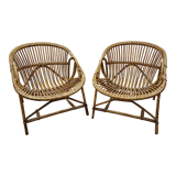 Rattan armchairs