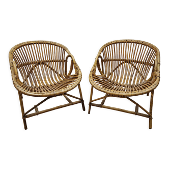 Rattan armchairs