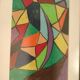 Swedish Mixed Media/Oil Pastel on Panel –“Ritad 66” by Ann Wazzgren