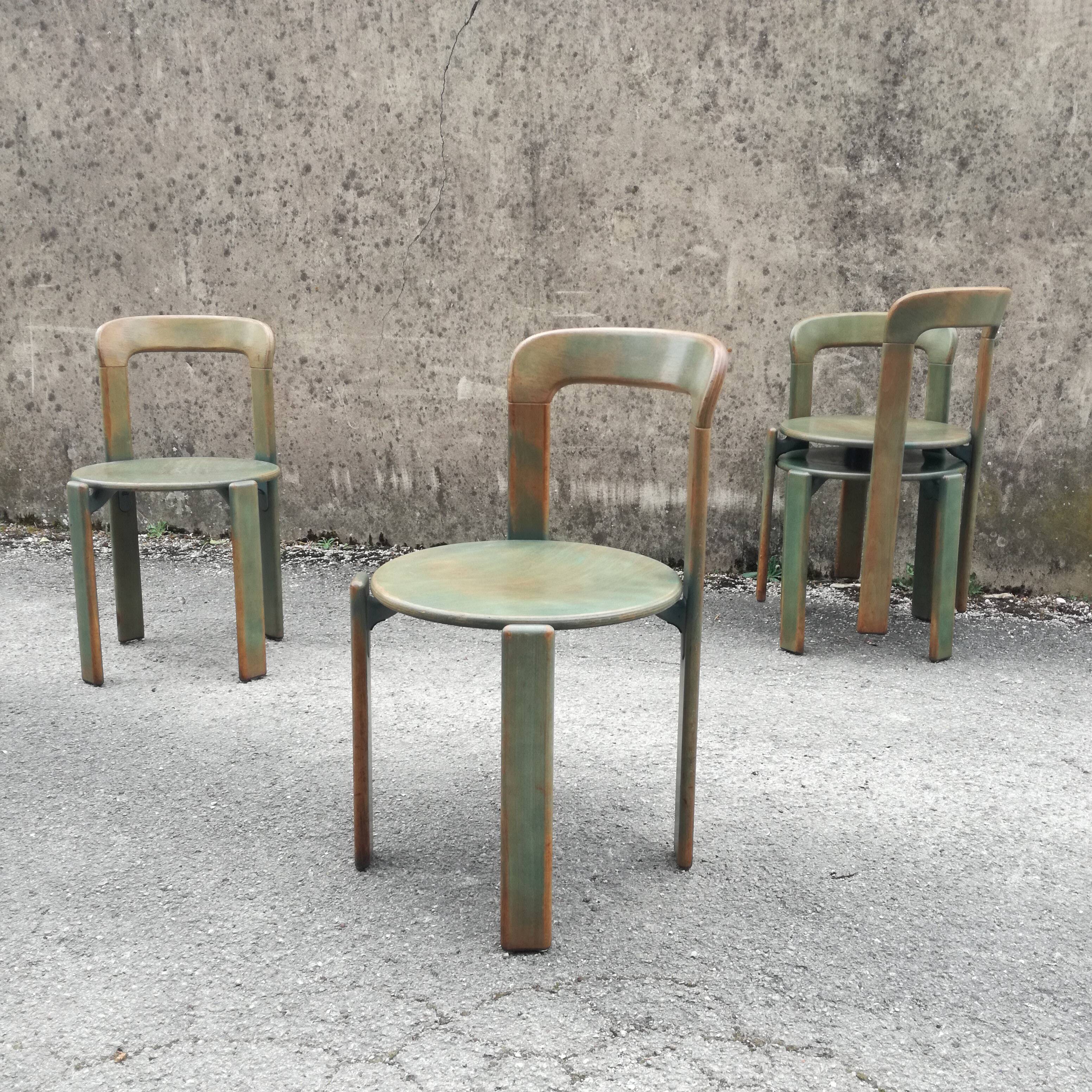 Set of 4 Bruno Rey chairs for Dietiker