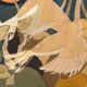 Tapestry and silk a bird decor 1930 geometry cutting in the state