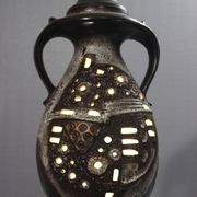 Grand pied de lampe double éclairage ajouré design Brutaliste 1960s