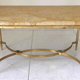 Marble and gilded metal coffee table