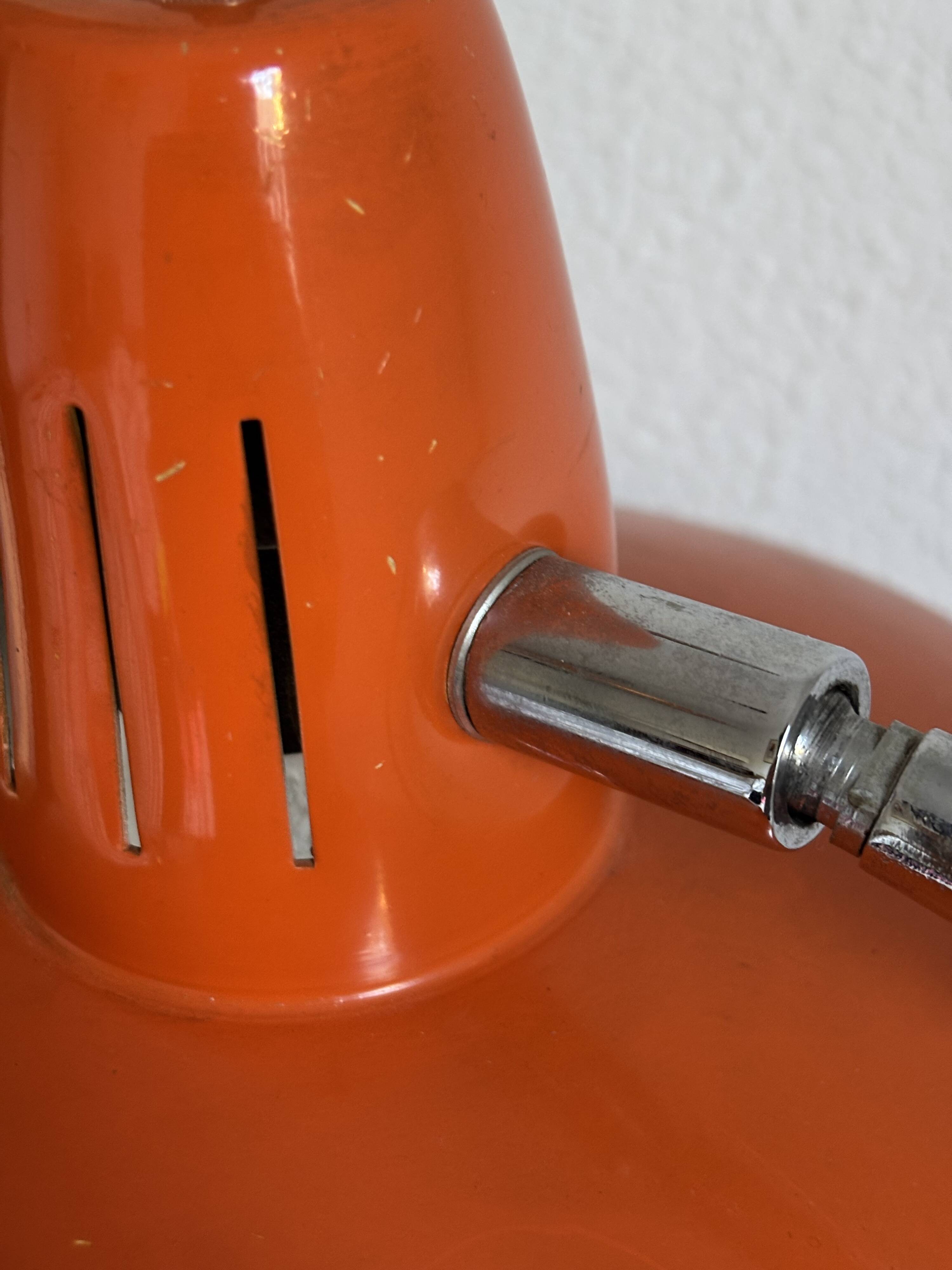 1960s vintage desk lamp Fase Faro Madrid orange - 52 cm