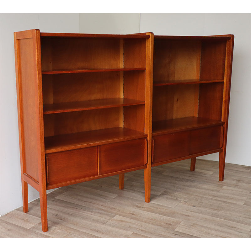 Bibliothèque avec étagères en bois 1960