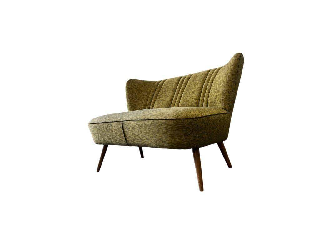 Canapé vintage jaune-vert deux places / fauteuil / sofa