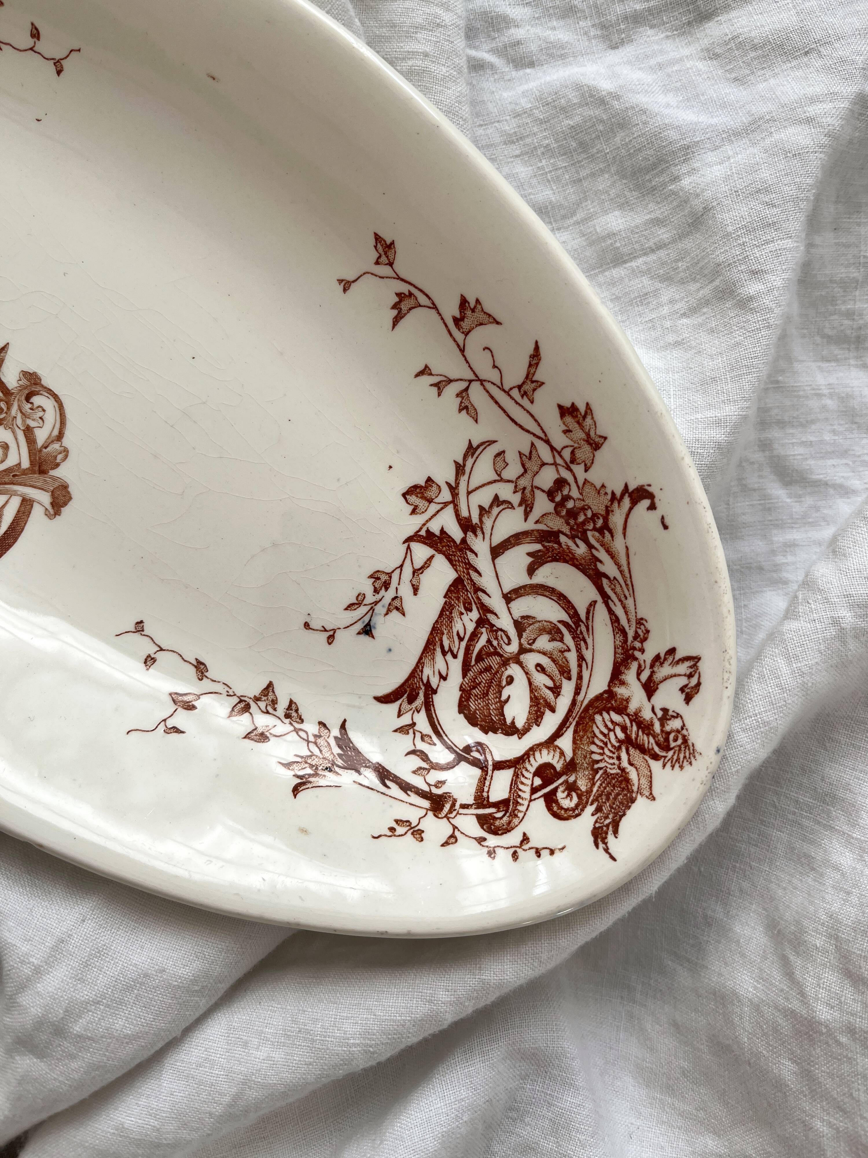 Oval ironstone dish "Joinville" KG Lunéville