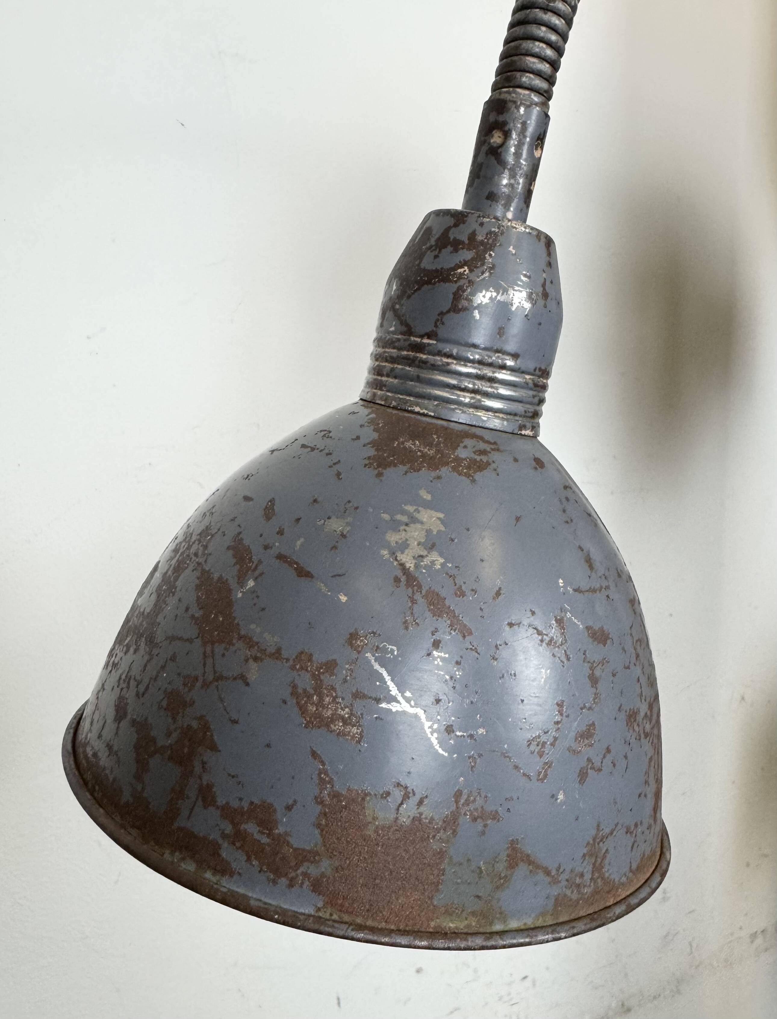 Grey Industrial Scissor Wall Lamp from Elektroinstala, 1960s