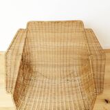 Mid-Century Rattan Lounge Chair
