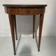 Round Louis XVI style pedestal table in marquetry wood, 20th century