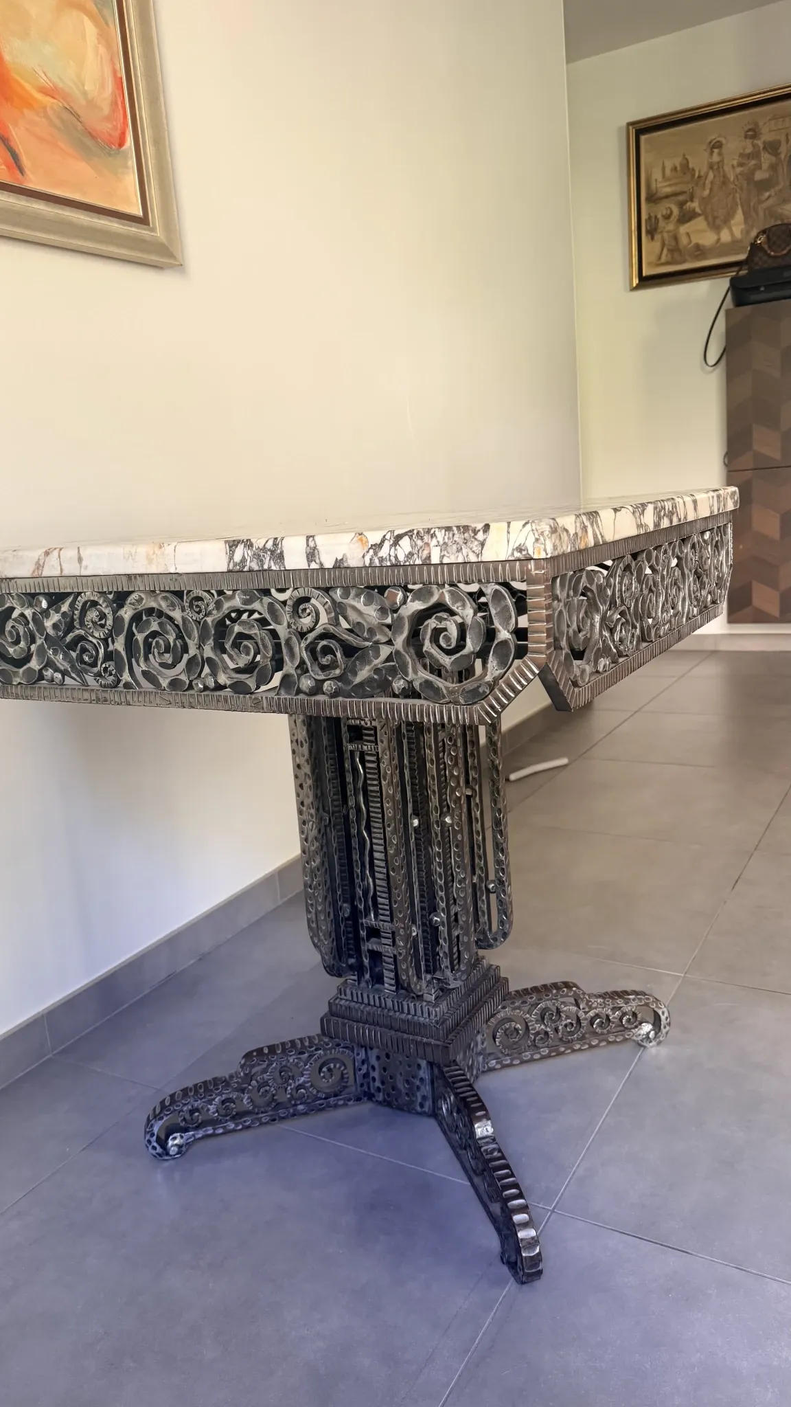 Art Deco table attributed to Edgar Brandt.