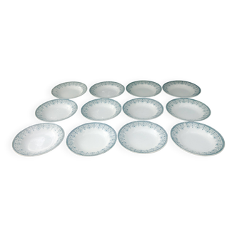 Set of twelve deep ironstone plates, Marceau model