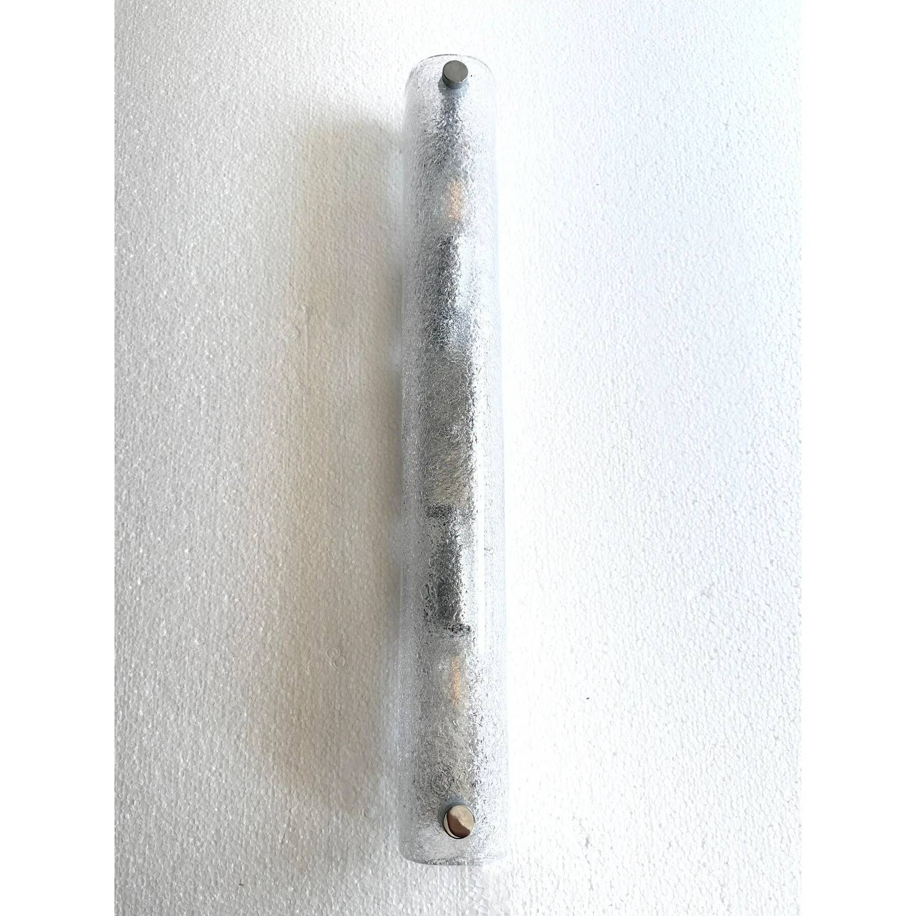 Contemporary Modern Clear Graniglia ”Canalina" Murano Glass Wall Sconce-Set