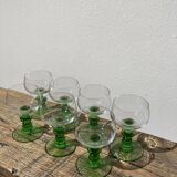 7 Alsatian crystal wine glasses