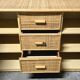Vintage woven rattan and natural bamboo sideboard - Italy 1970s