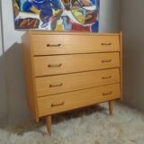 Chest of drawers vintage from the 60s in light wood
