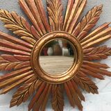 Miroir soleil bois