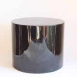 Space age black lacquered cylinder side table, 1970s.