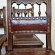 Series of 4 renaissance style chairs in natural wood and leather circa 1850