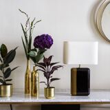 Bourbon lacquer lamp and brass black mustard