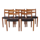Ensemble de 5 chaises Niels Otto Møller modèle 84 – Chaise de salle à manger danoise en teck et cuir