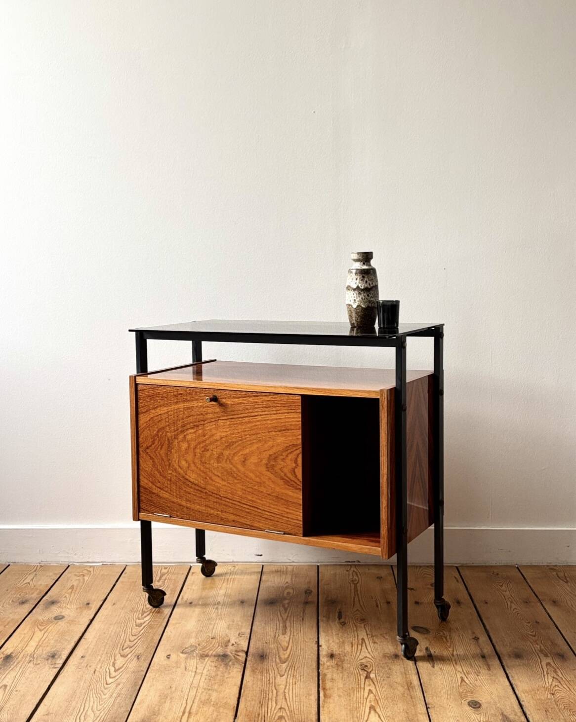 Bar cabinet on wheels