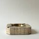 Italian ashtray in ivory zebra resin and brass, 1970s design.
