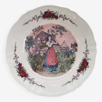 Very large round dish Sarreguemines model Obernai