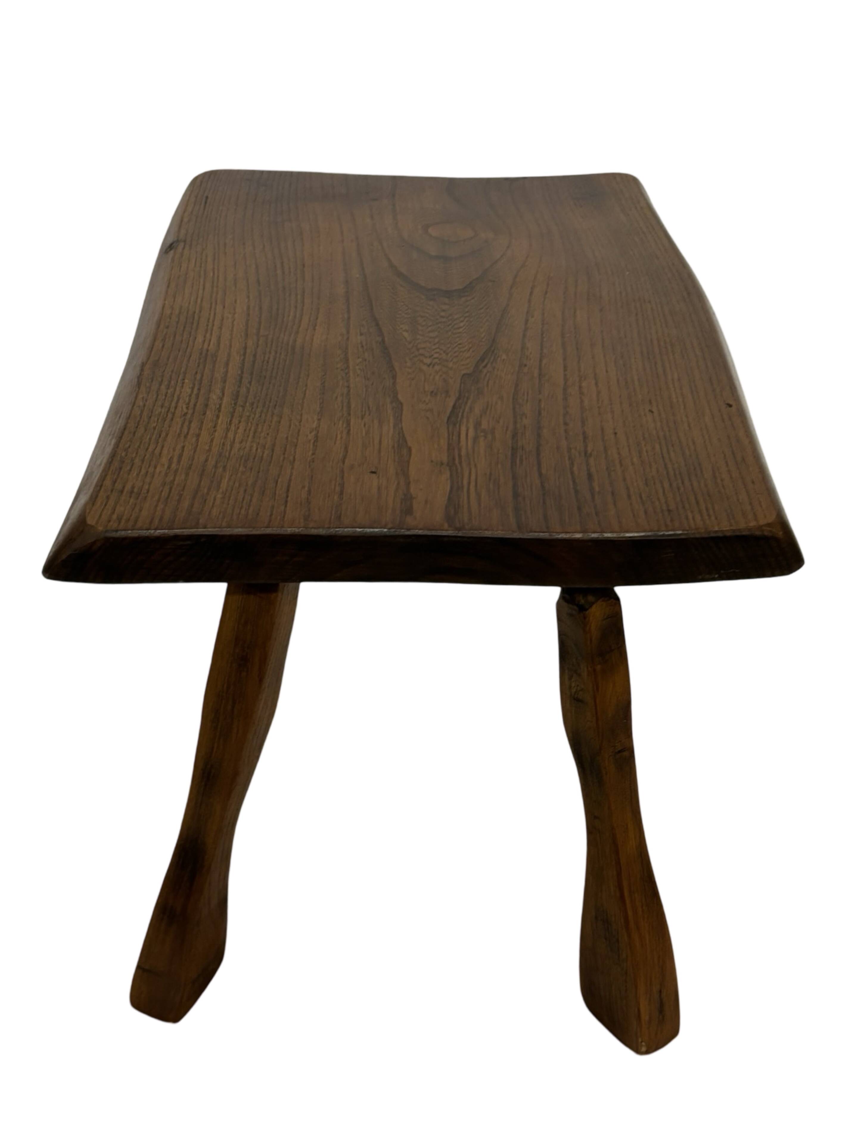 Vintage wooden side table small table wabi sabi natural design