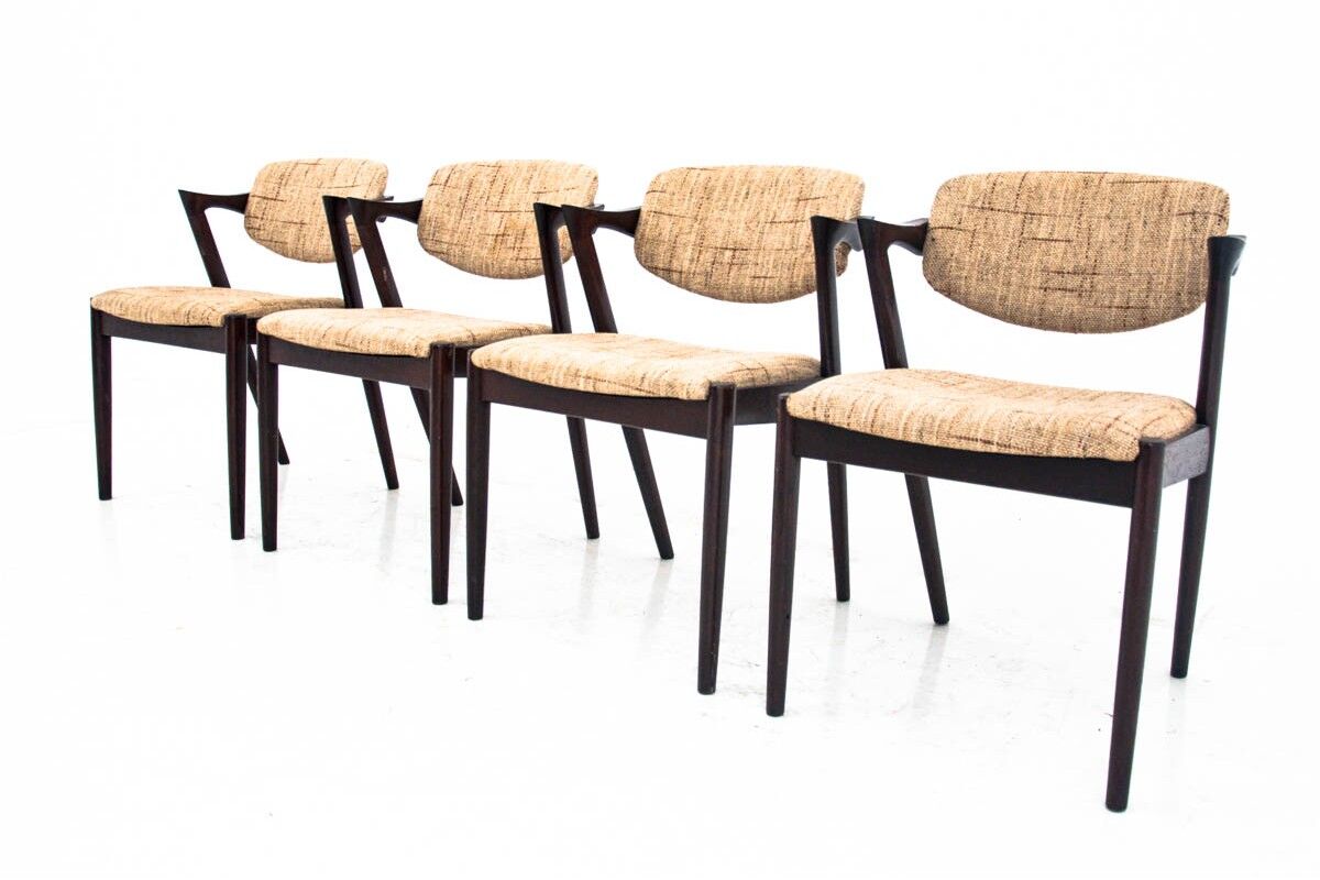 Set of 4 chairs model 42 by Kai Kristiansen, Danish design, 1960s