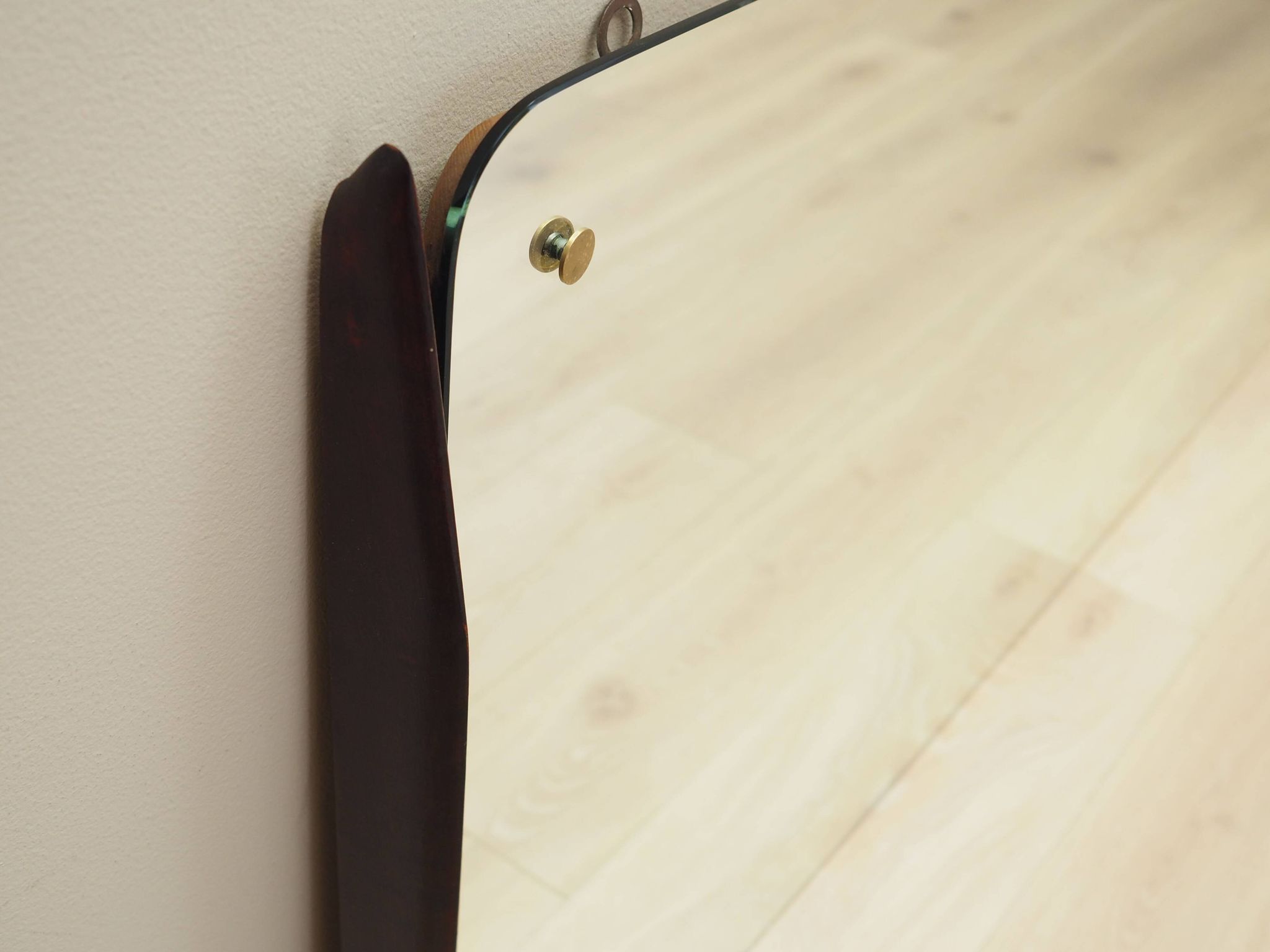 Mirror in mahogany frame, Italian design, 1970s, production: Italy