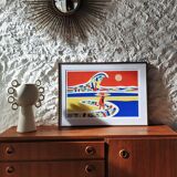 Surf illustration, limited edition of 30 copies, signed by the artist