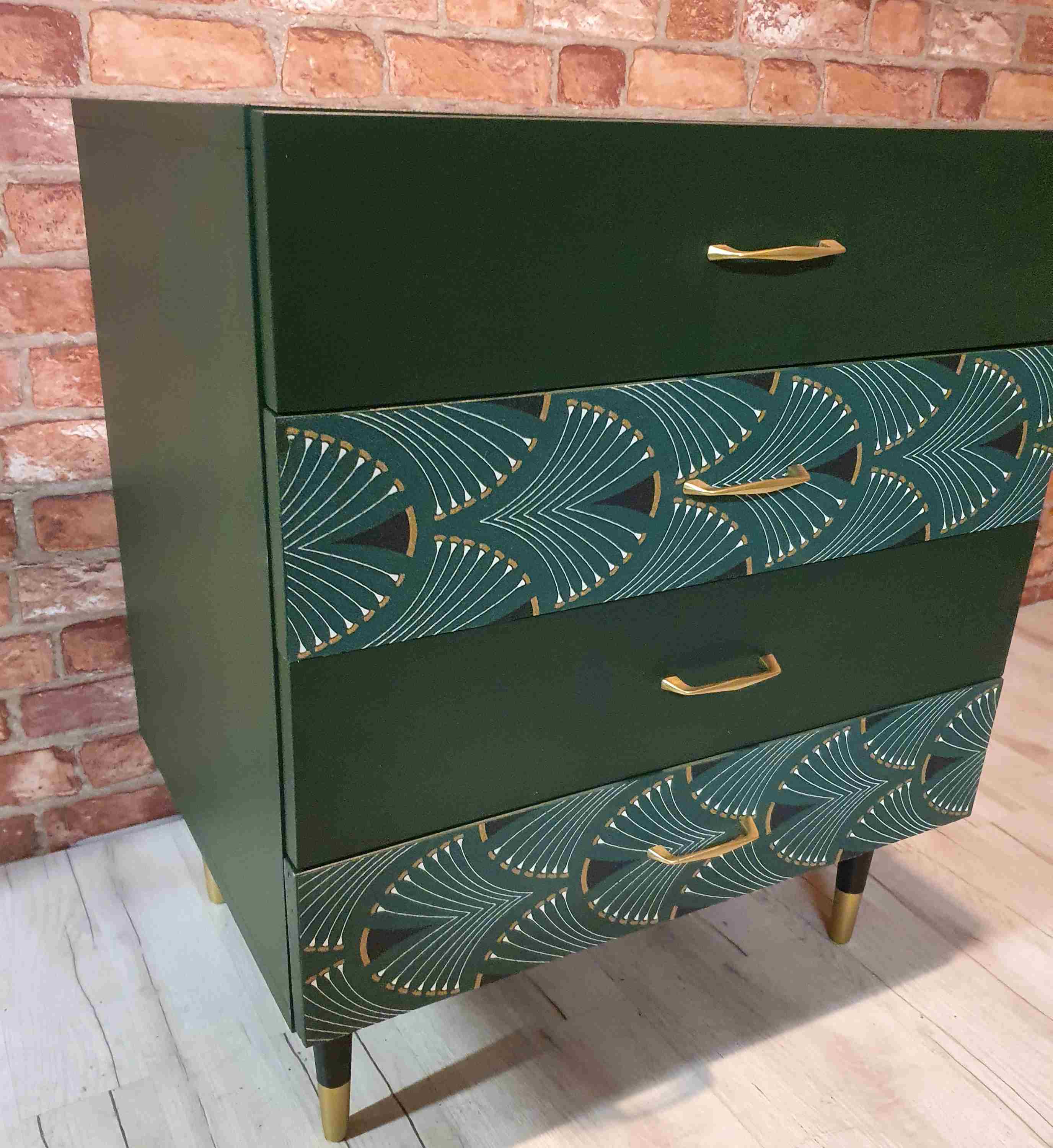 Chest of drawers 1960s renovated green
