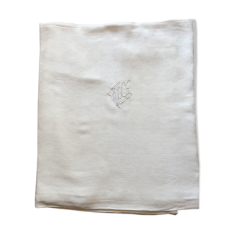 Nappe blanche monogrammes DN