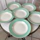 Lot de 6 assiettes creuses Longchamp couleur Céladon années 50
