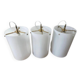 Set of Three Rare Midcentury Pendants Fog & Morup, Denmark, 1960s