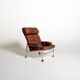 Leather and chrome-plated steel armchair, Sweden, 1960s/70s