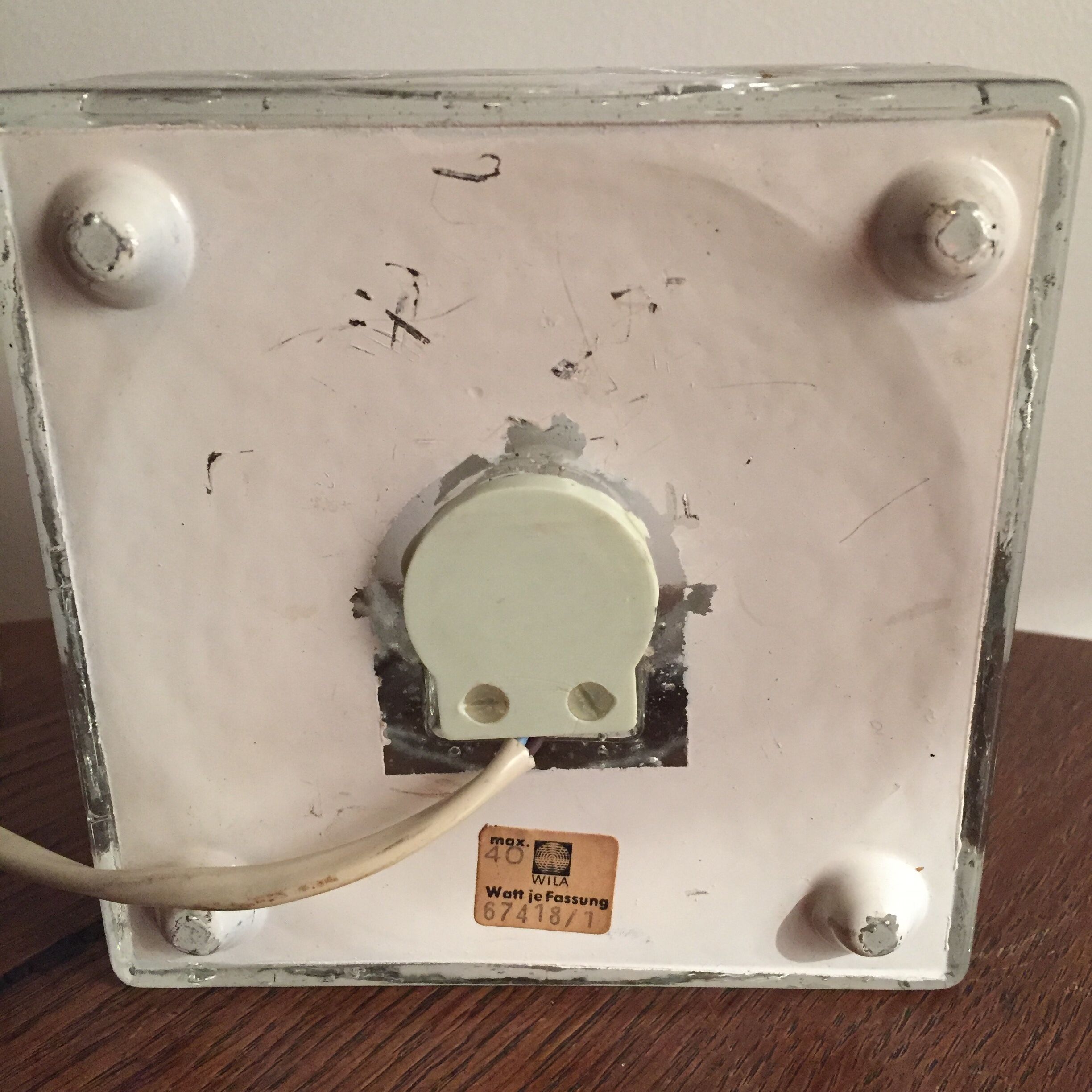 Lamp glass, cube cubosfera wila 1970