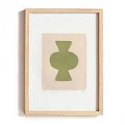 Collection de 4 peintures abstraites col.vert sauge signées Eawy