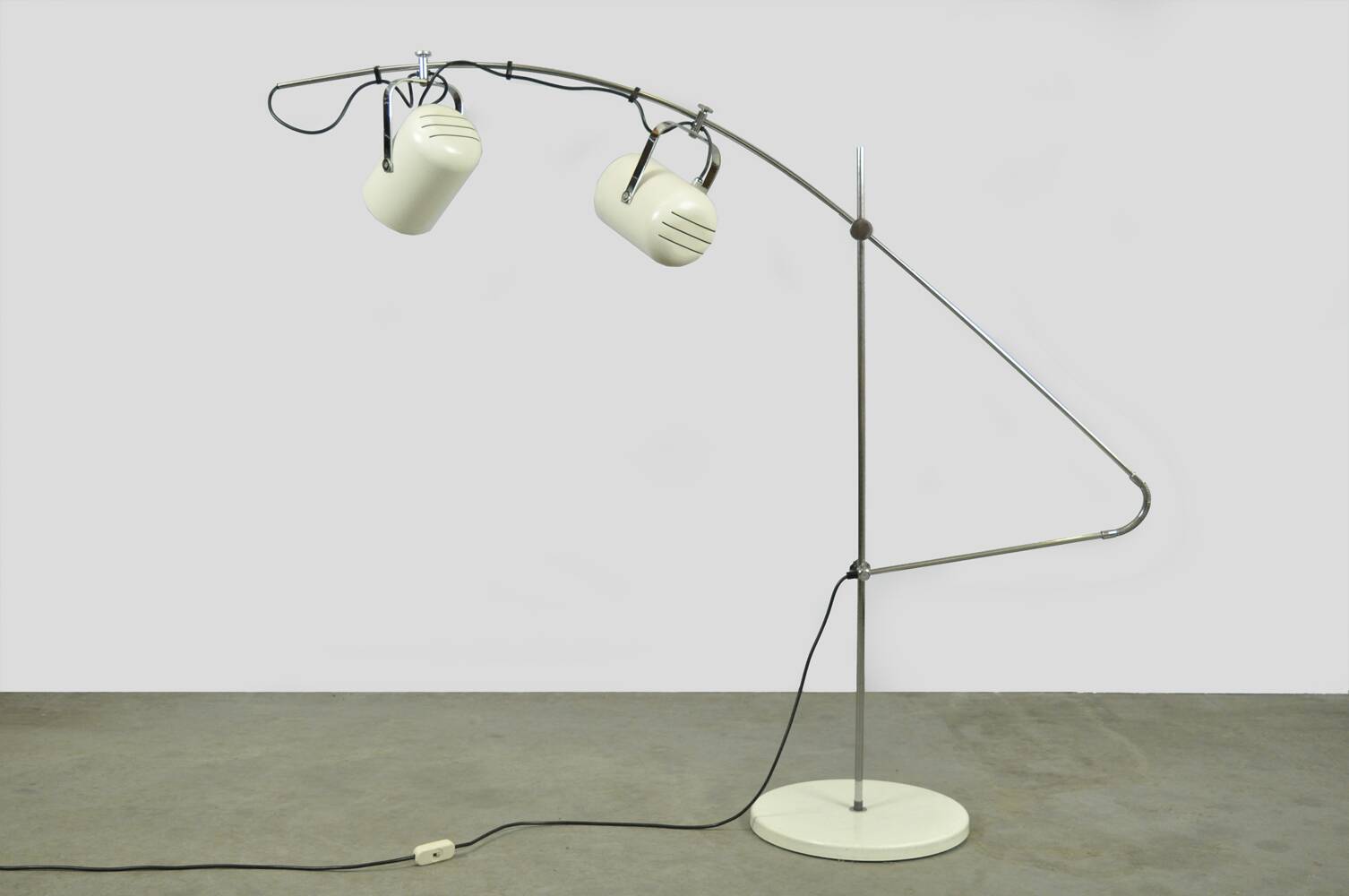 Vintage white Sorrento floorlamp by Copini & Posthuma for Gepo, Netherlands 1970s