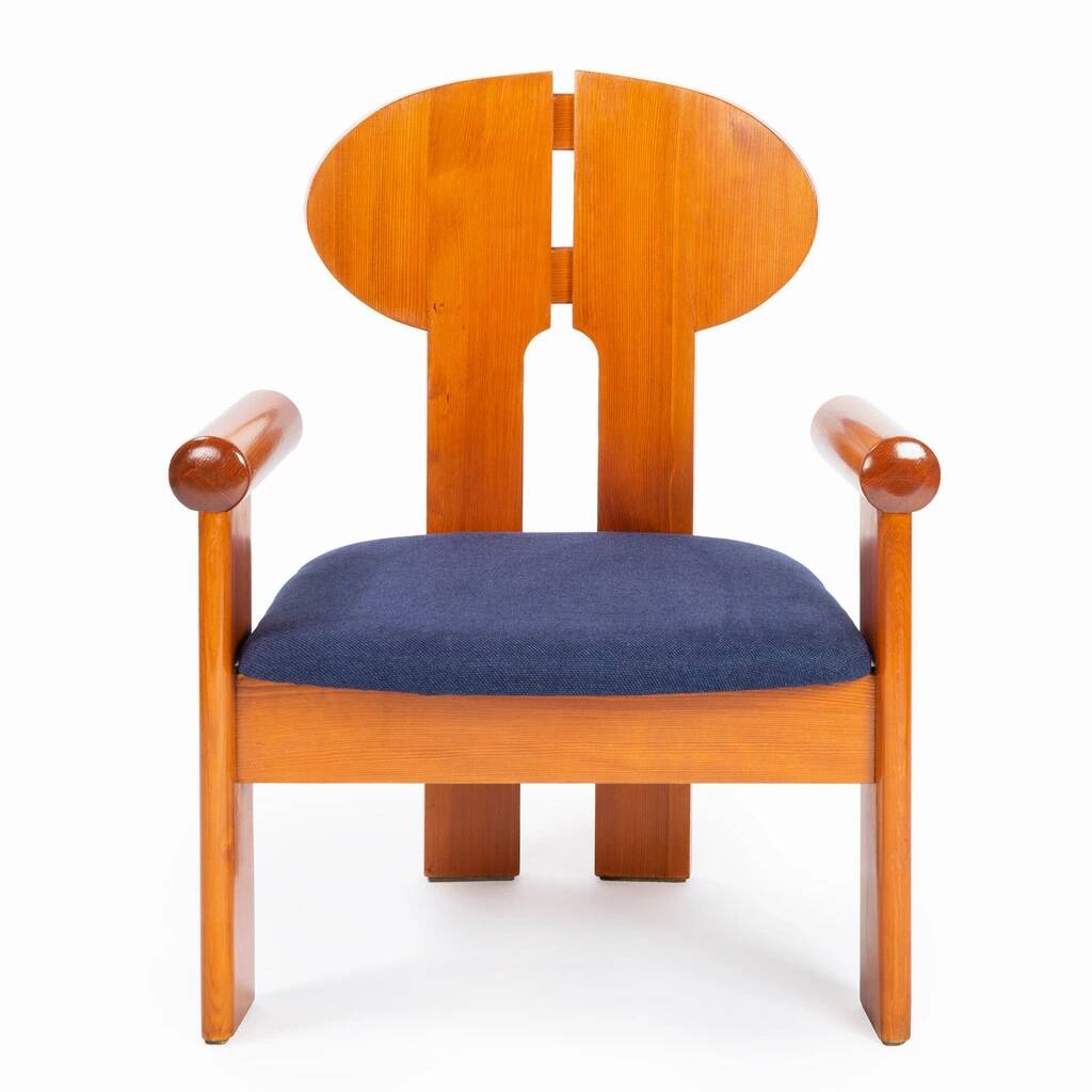 Wooden armchair from the 1980s, originally from the Tatra Museum