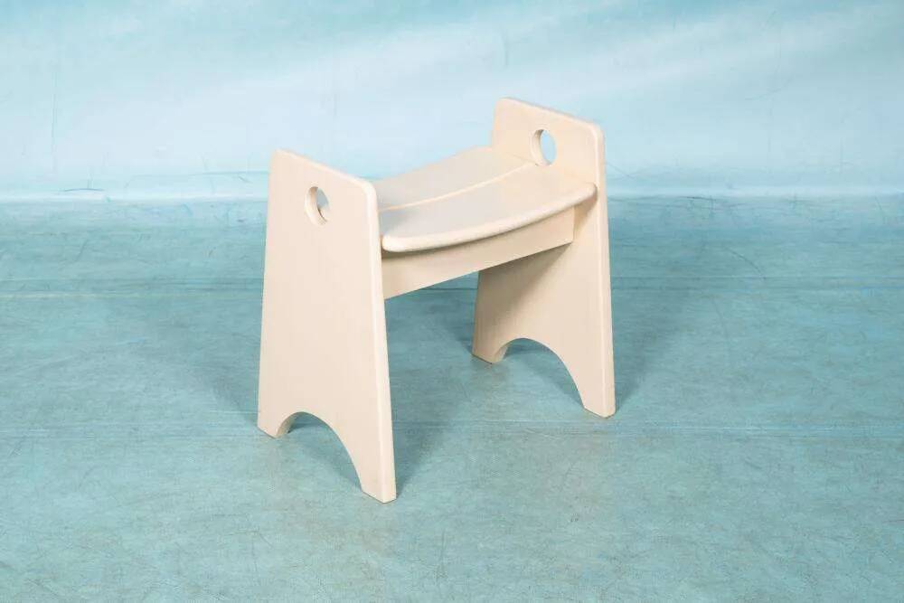 Vintage pine stool, Swedish design by Gilbert Marklund, 1960s.