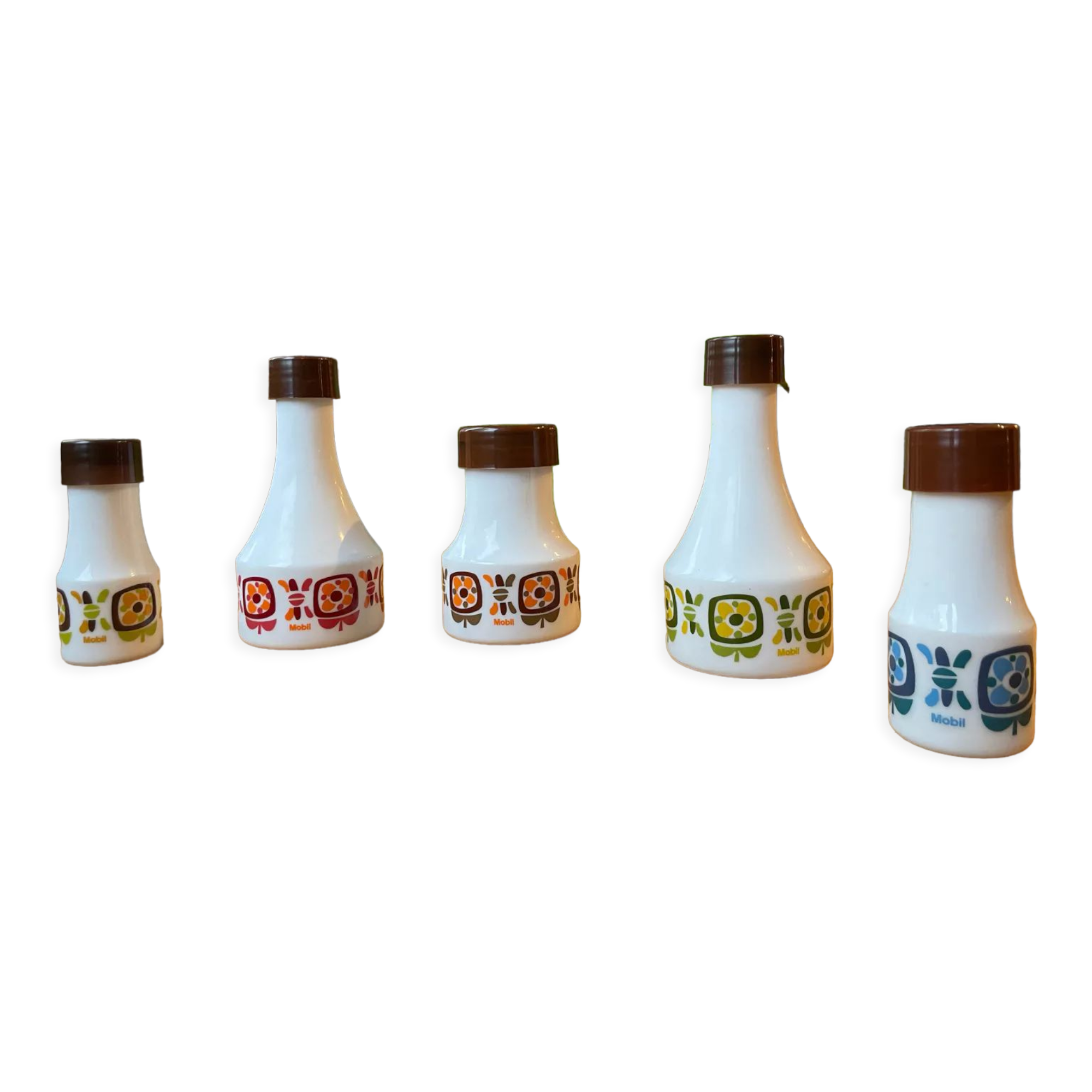 Set of 70s "mobil" pots