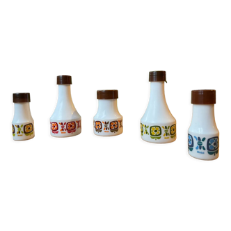 Set of 70s "mobil" pots