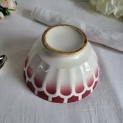 Old bowl in earthenware DIGOIN SARREGUEMINES with faceted burgundy.