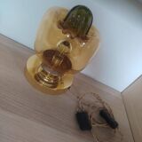 Amber green Murano globe as a lamp