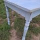 Old patinated blue bistro farmhouse table - 1.2m
