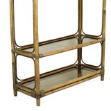 Vintage Boho Shelf Bookcase Bamboo and Smoked Glass 140cm