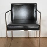 Pair of square armchairs, imitation leather – 1970
